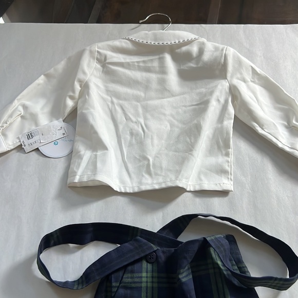 Edgehill Collection Long Sleeve Peter Pan Collar Shirt & Short Set - Picture 5 of 10